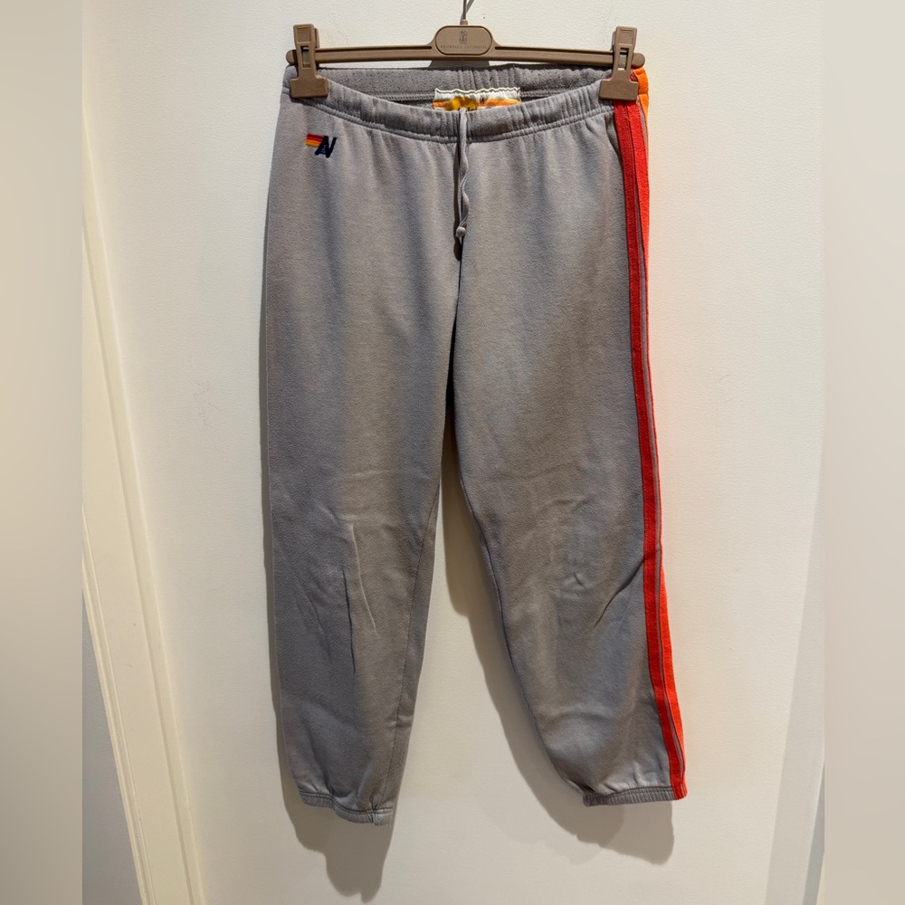 Aviator Nation 5 Stripe Neon Sweatpants size Medium